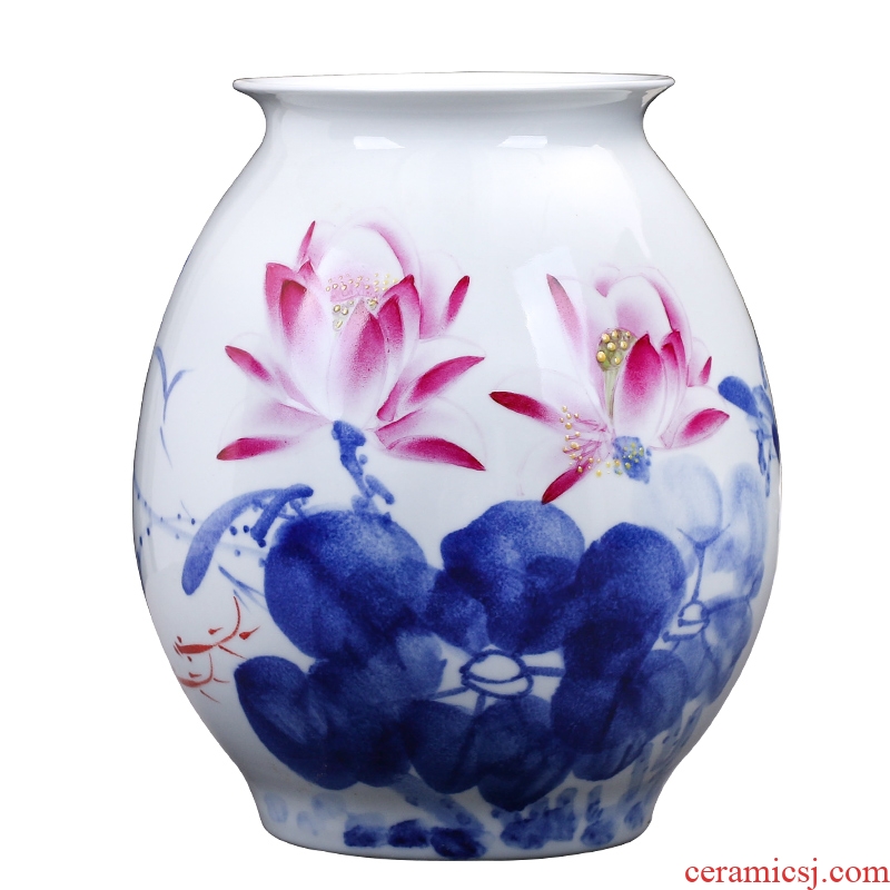 Jingdezhen ceramics hand-painted Chinese blue and white porcelain vases, flower arrangement sitting room home wine ark adornment furnishing articles