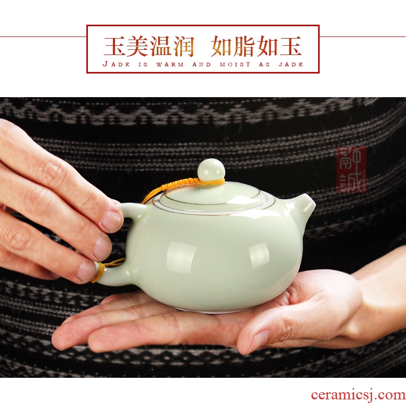 Celadon pot large heat-resistant ceramic teapot kung fu tea tea set household longquan celadon, xi shi pot