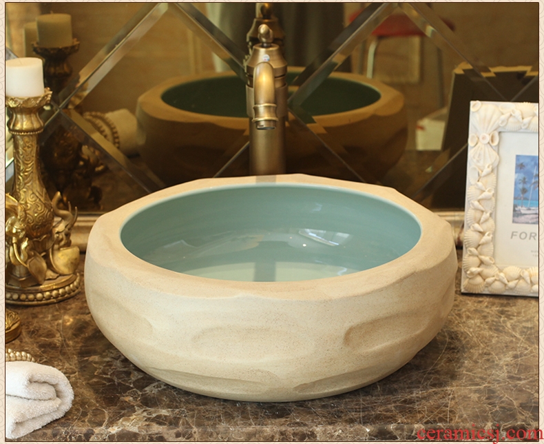 Jingdezhen ceramics by hand on the basin of art basin bathroom sinks upset the pool that wash a face carved the basin that wash a face