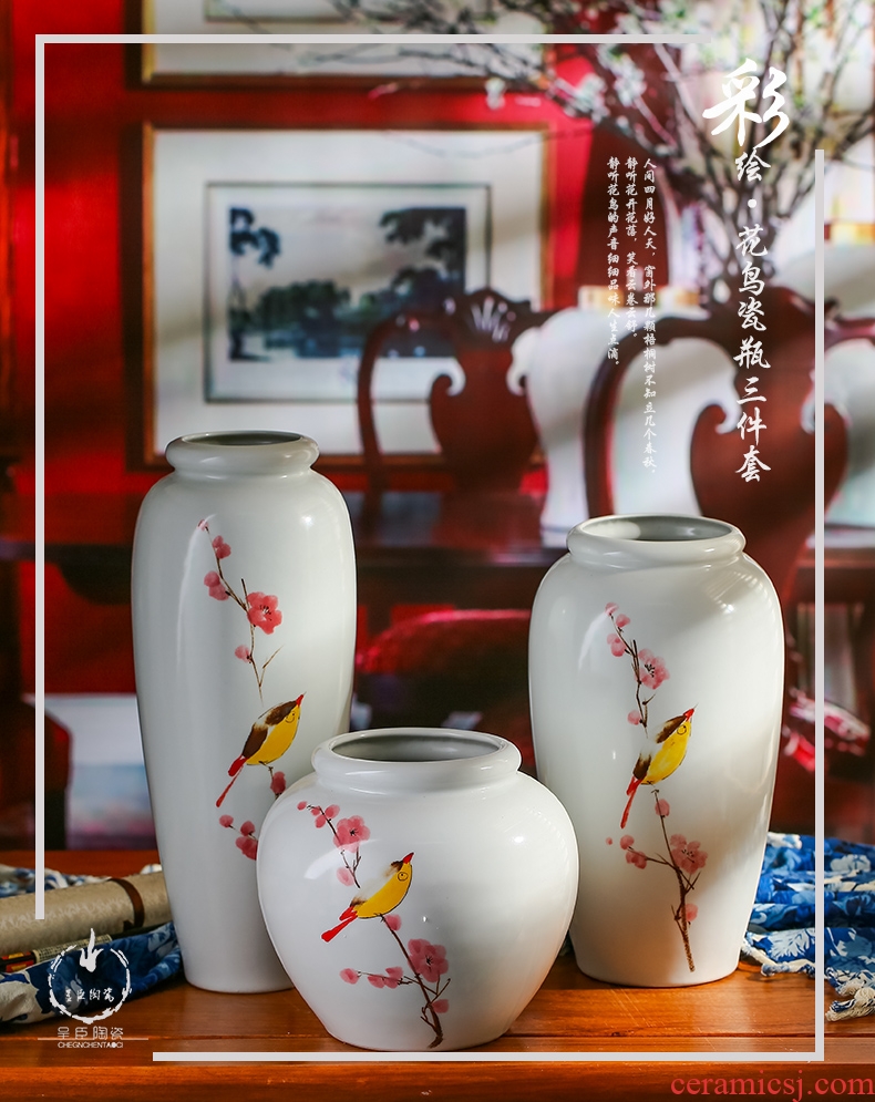 Jingdezhen ceramic vase wedding bridal chamber creative home decoration in the sitting room porch TV ark dried flower vase