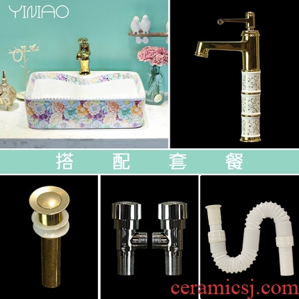 Jingdezhen stage basin rectangle lavatory household ceramics sanitary ware toilet lavabo, art basin basin