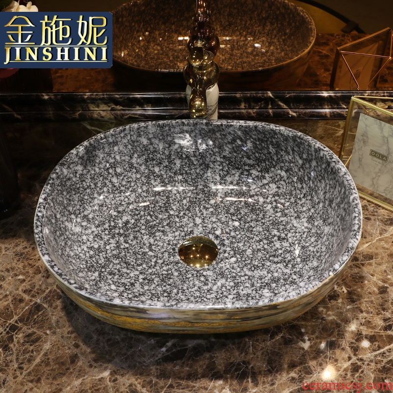 European household art ceramic stage basin to wash the oval lavatory toilet stage basin also the sink