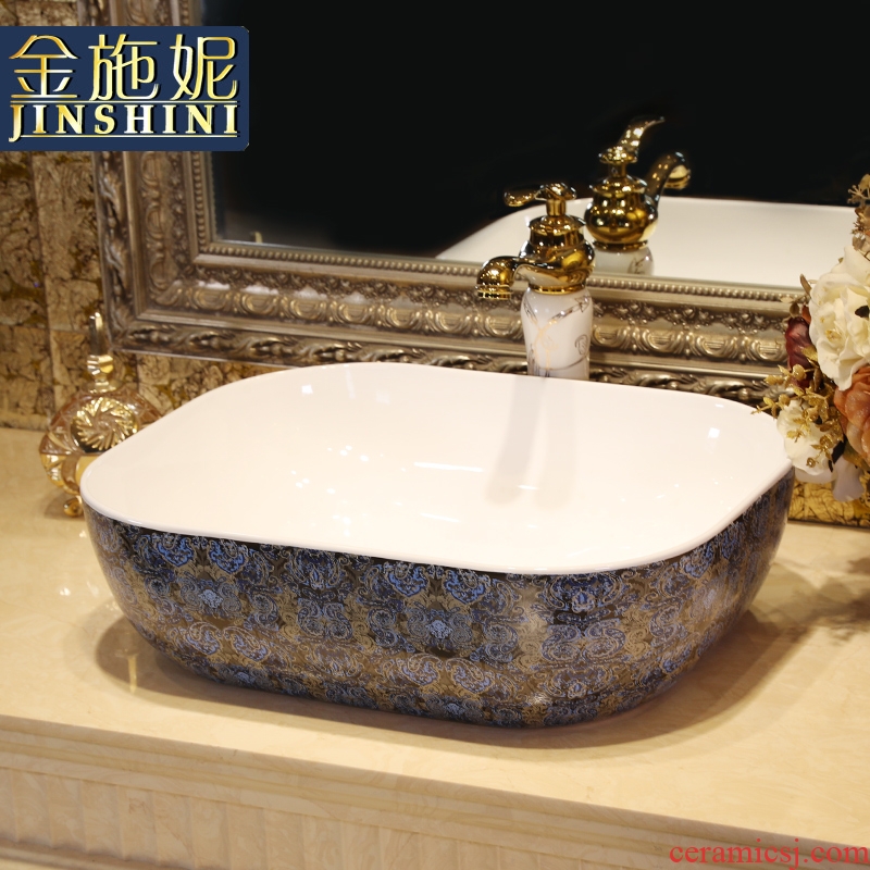 Gold cellnique jingdezhen ceramic sanitary ware art stage basin sink basin European lavatory gold renee