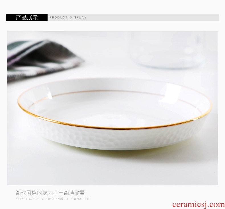 Colour the bone porcelain of jingdezhen ceramic creative water cube western-style food home phnom penh dish dish home meal soup plate plate plate