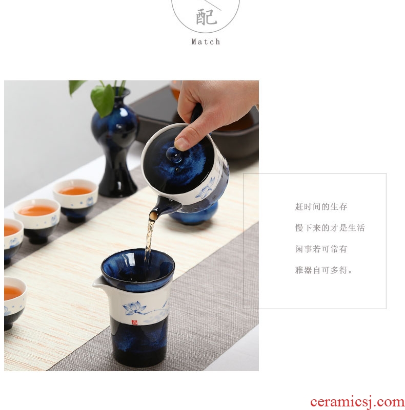 Imperial springs ceramic teapot single pot of kung fu tea set household pure manual variable MoZhu belt filter tea