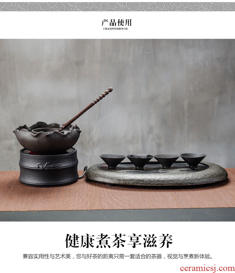 Bin DE lava-rock electric cook kung fu tea exchanger with the ceramics TaoLu household black tea pu-erh tea temperature curing pot bowl suit