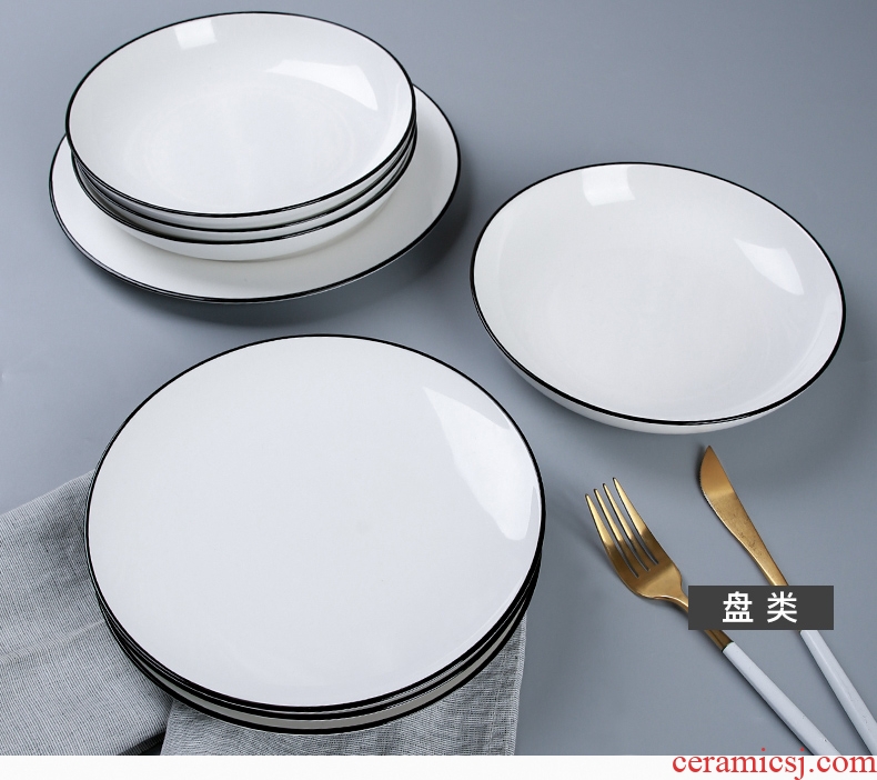 Japanese household food dish plate bone plate plate creative nice ceramic tableware to eat bread and butter plate sets half xiao