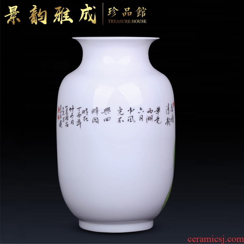 Jingdezhen ceramic home sitting room porch handmade porcelain decorative flower vase is placed new Chinese arts and crafts