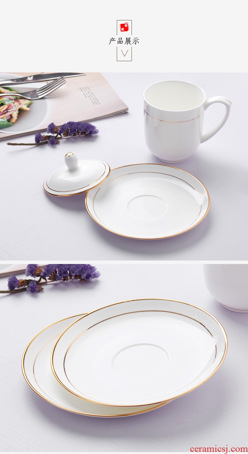 Bone porcelain saucer jingdezhen porcelain ceramic round phnom penh office cup insulation mat white cup