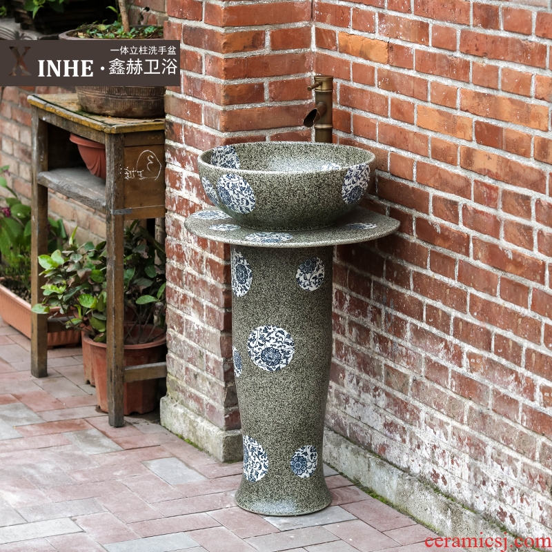 Ceramic pillar lavabo household arts balcony outdoor toilet toilet basin that wash a face wash basin