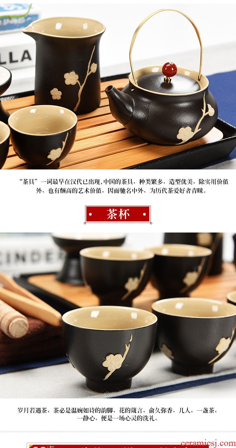 Dry tea tray household porcelain ceramic god kung fu tea set contracted mini teapot tea cups Japanese tea ceremony