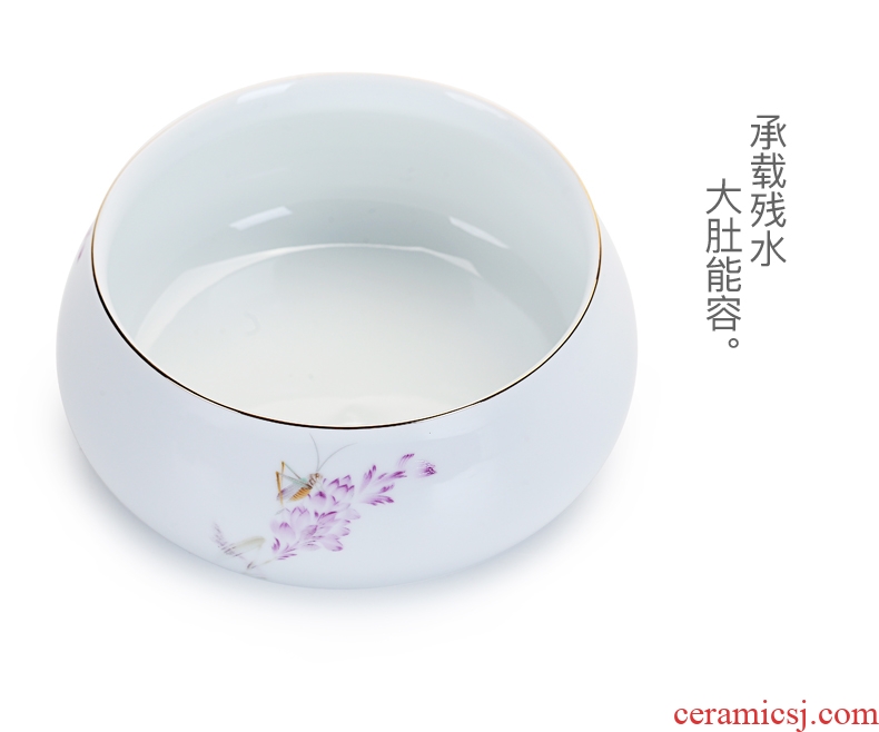 Old looking cixin qiu - yun, kung fu tea accessories large ceramic tea to wash the colour white porcelain cup writing brush washer wash hydroponic flower pot