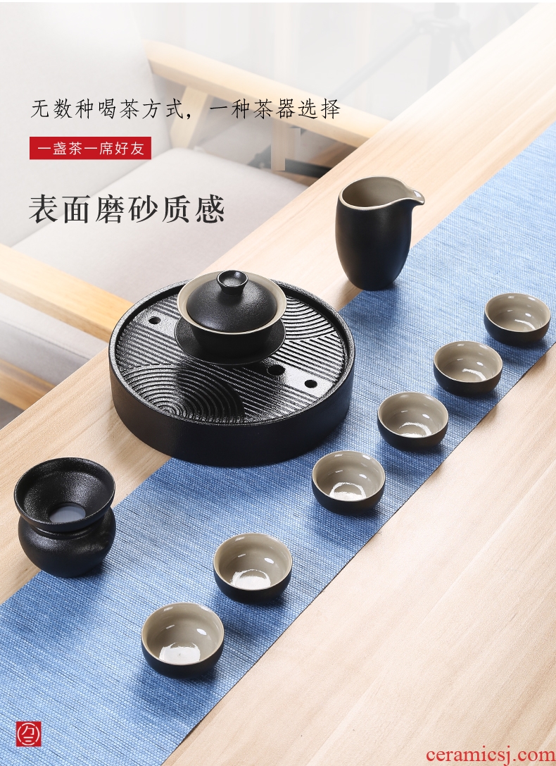 Three thousand tea tea set ceramic fair mug of black tea is kung fu tea accessories archaize) cup and cup