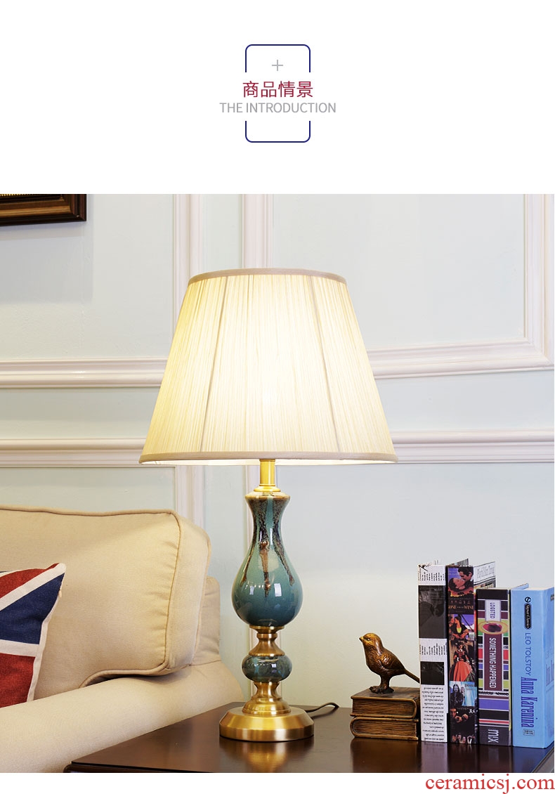 Europe type desk lamp light sweet romance of bedroom the head of a bed warm light adjustable light sitting room fashion ceramic home study