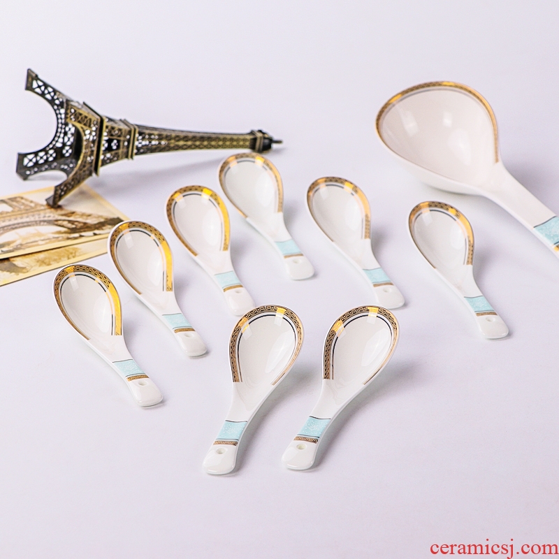 Jingdezhen ceramic small spoon to eat spoon spoon chopsticks rack ashtray toothpicks extinguishers household utensils thin film jade qing