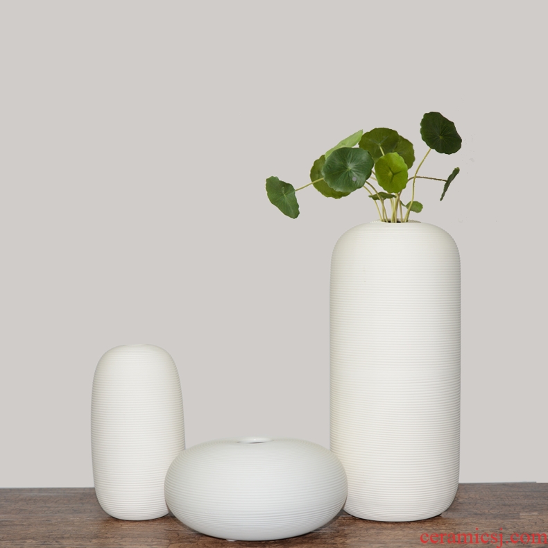 Vase furnishing articles sitting room white biscuit firing ceramics jingdezhen contemporary and contracted fashion home decoration soft adornment