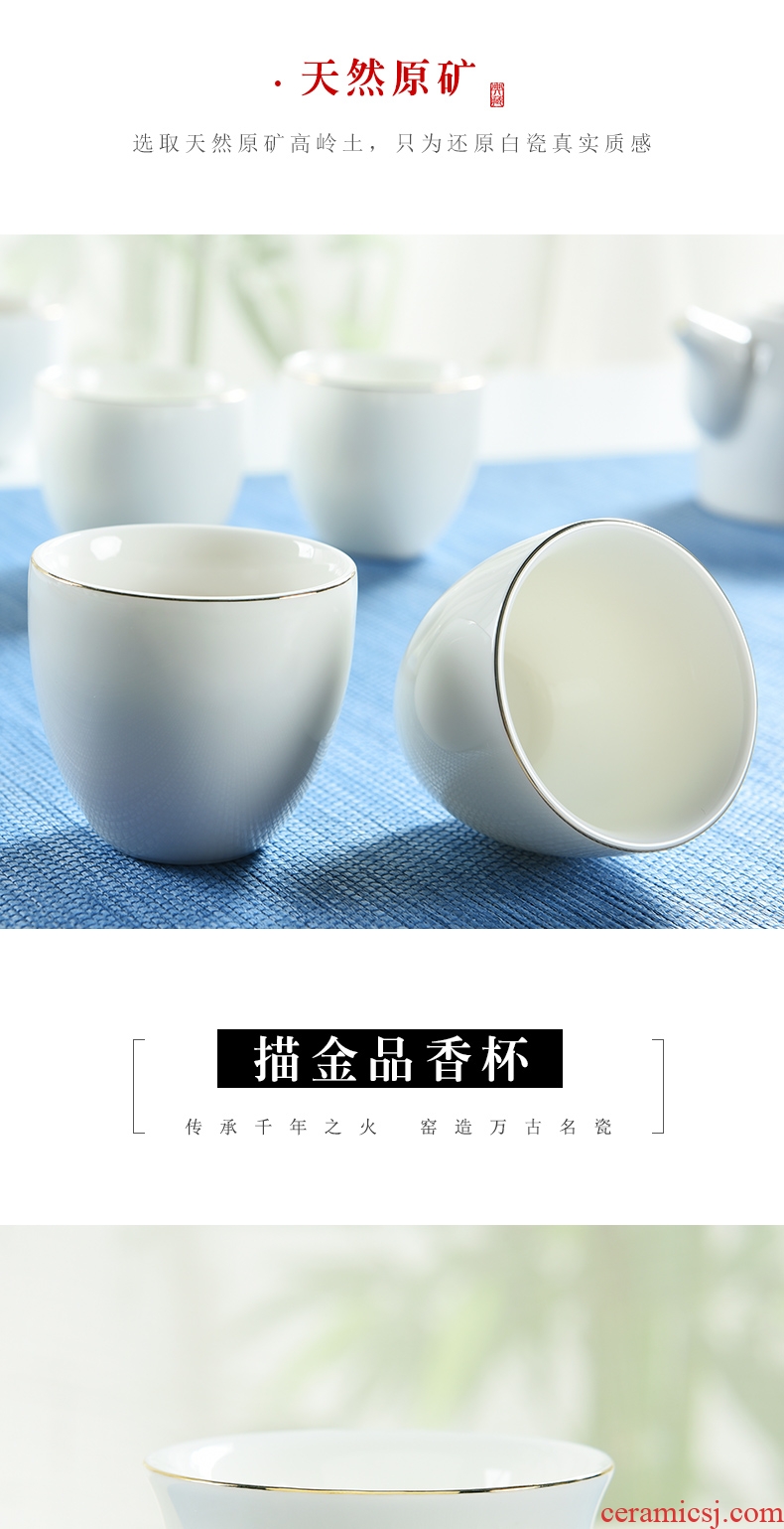 Ivory white porcelain god kung fu tea cups ceramic sample tea cup dehua white porcelain hat cup master cup single cup tea cups