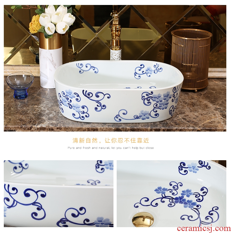 Small size on the basin of rectangular art 35 cm toilet lavabo small lavatory basin of household ceramics