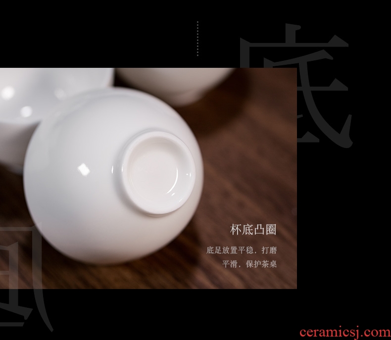 And jade hall of dehua porcelain cup kaolin white porcelain ceramic individual sample tea cup tea cup cup master cup