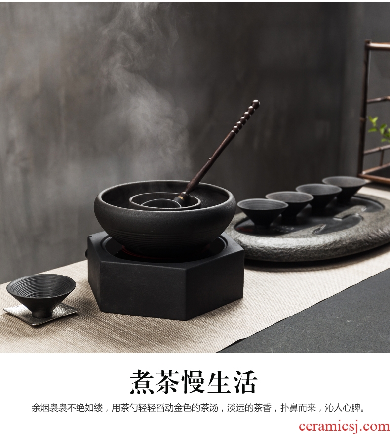 Bin DE lava-rock electric cook kung fu tea exchanger with the ceramics TaoLu household black tea pu-erh tea temperature curing pot bowl suit