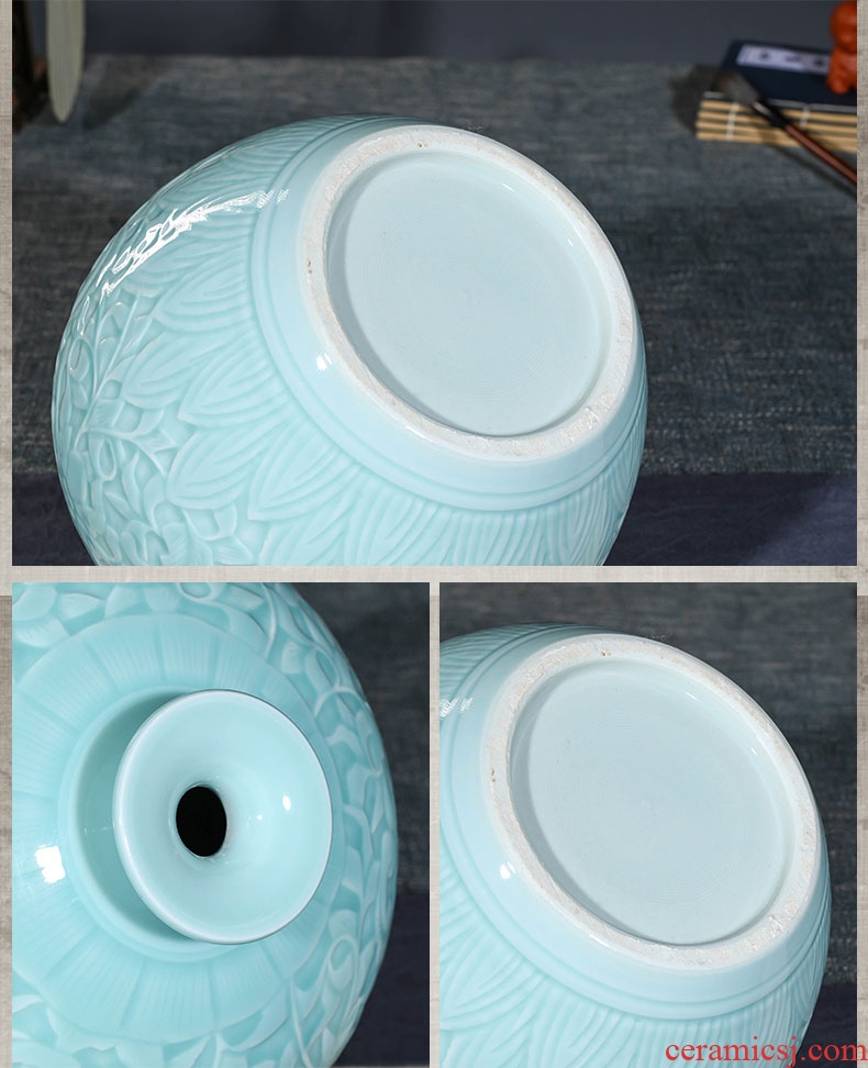 Jingdezhen ceramics art furnishing articles new Chinese style restoring ancient ways is the high temperature glaze vase is contemporary and contracted literary and artistic ideas