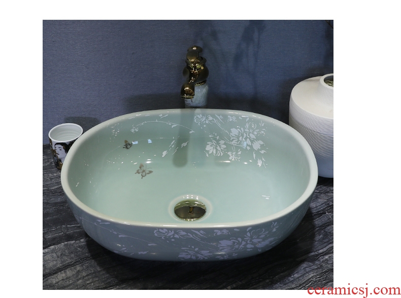 Million birds sinks on the ceramic basin sink rectangular ceramic art basin household contracted water basin