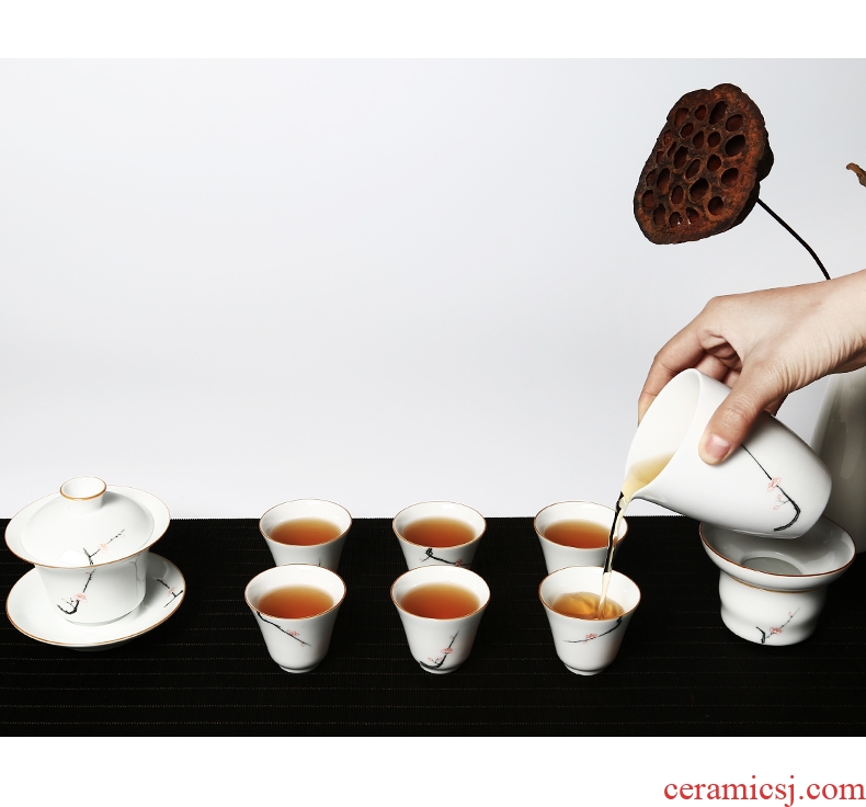 Yipin hand-painted ceramic sample tea cup white porcelain cups of clubs micky hall master cup fragrance-smelling cup small single cup tea cup