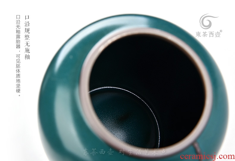 East west tea pot half jins to POTS of contracted sealed cans embossed blue glaze restoring ancient ways LianYun tea pot