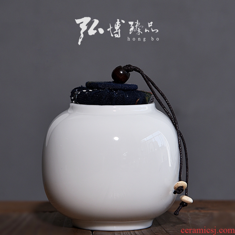 Hong bo acura white porcelain tea pot ceramic seal high white porcelain piggy bank size red POTS and POTS