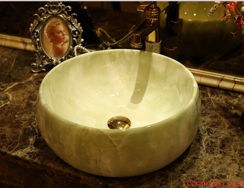 Jingdezhen ceramic stage basin of continental basin art circle marbled bathroom sinks the sink