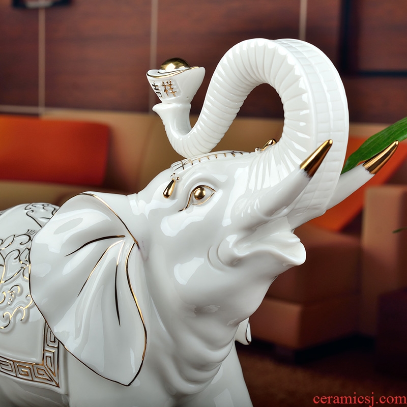 Oriental clay ceramic elephant sitting room adornment handicraft furnishing articles household moved into gifts gifts