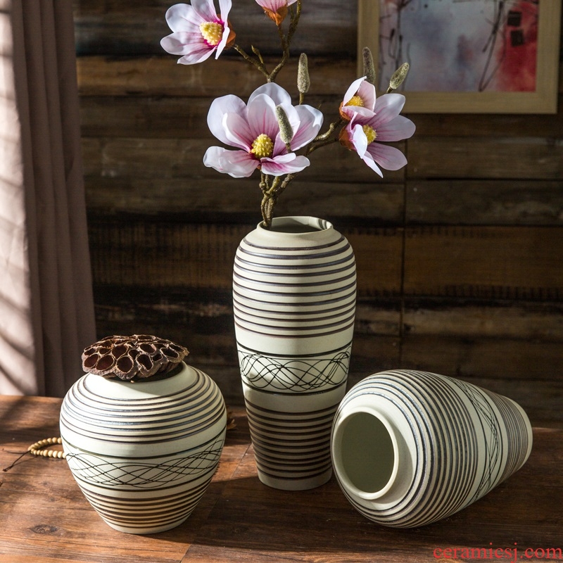 Jingdezhen porcelain vase contemporary and contracted vase furnishing articles sitting room flower arranging dry ceramic vases, new home decoration new Chinese style