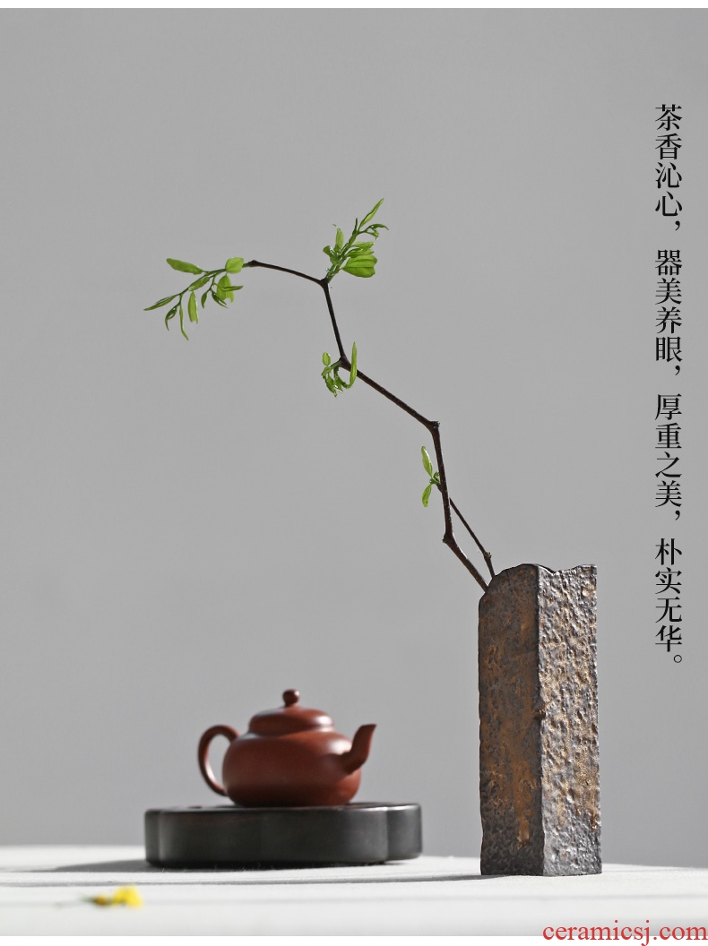 Drink to gold kiln decorative vase zen hydroponic flower implement Japanese ceramic flowers inserted tea tea table furnishing articles