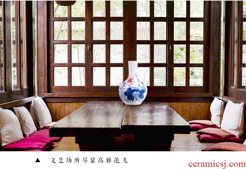 Jingdezhen ceramics hand-painted color bucket vase wine porch home decoration sitting room TV ark furnishing articles