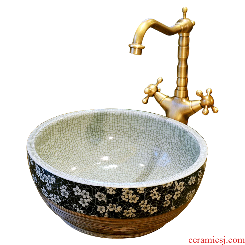 Package mail American pastoral jingdezhen 35 small basin lavatory sink the stage basin & ndash; Broken blue and white