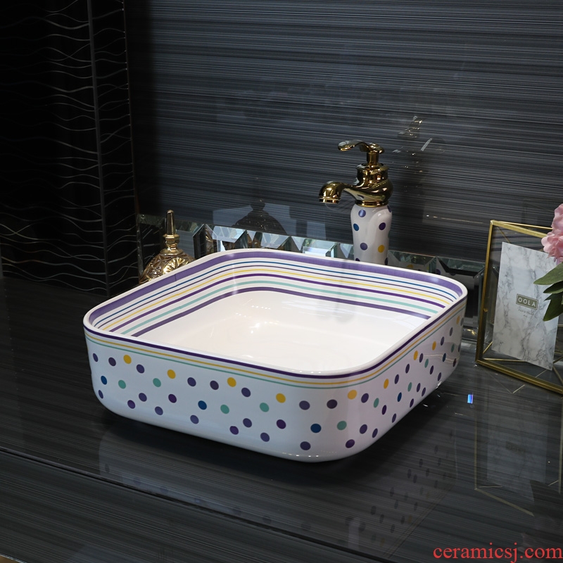 Gold cellnique lavatory toilet lavabo color ceramic disc white art basin that wash a face square wave