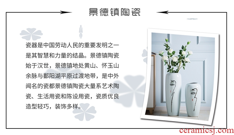 Jingdezhen ceramic white large vases, flower arranging large landing place the sitting room porch vase high simulation flower vase