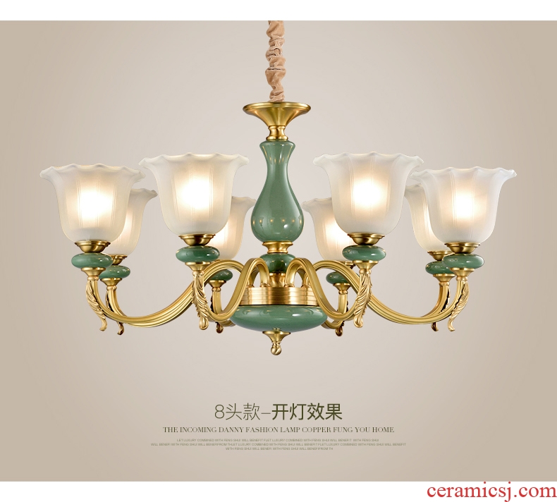 All copper pendant contracted modern european-style villa ceramic restaurant bedroom atmosphere sitting room lamps and lanterns lighting web celebrity