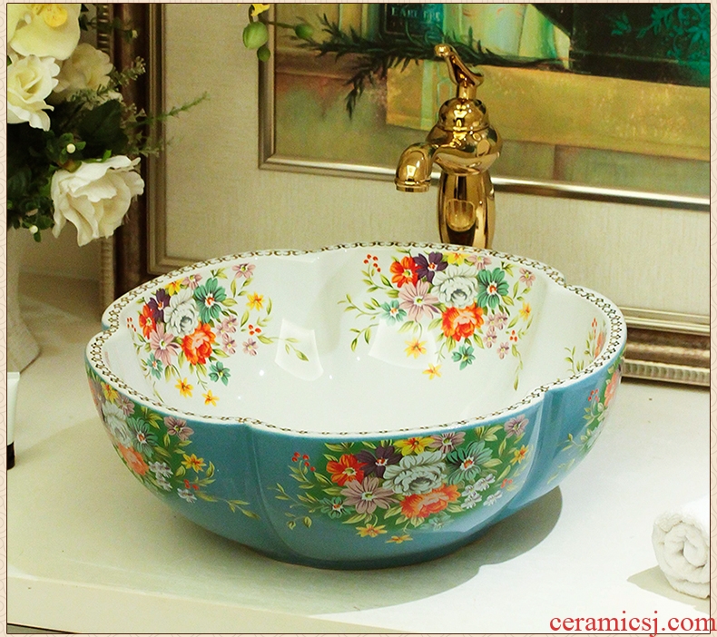 Jingdezhen ceramic stage basin toilet petals european-style hotel the pool that wash a face to wash its contracted art the sink