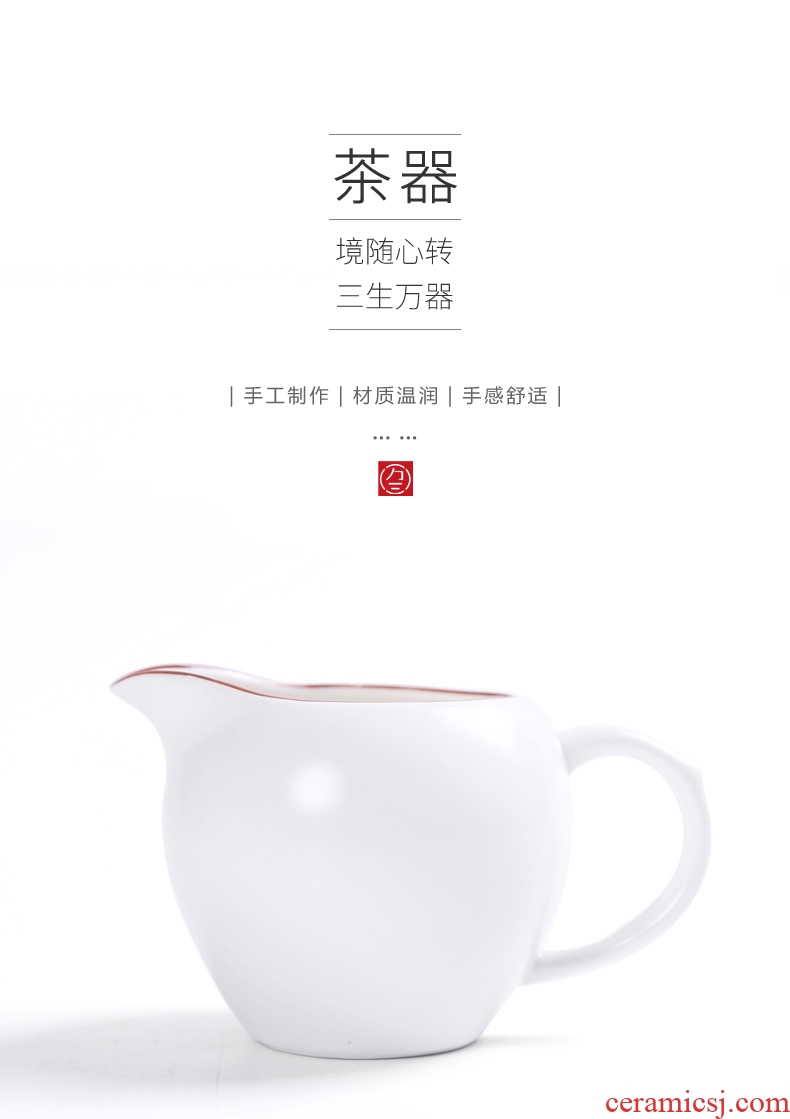 Three thousand tea dehua white porcelain ceramic fair large cup of tea and kung fu tea accessories tea cup sea