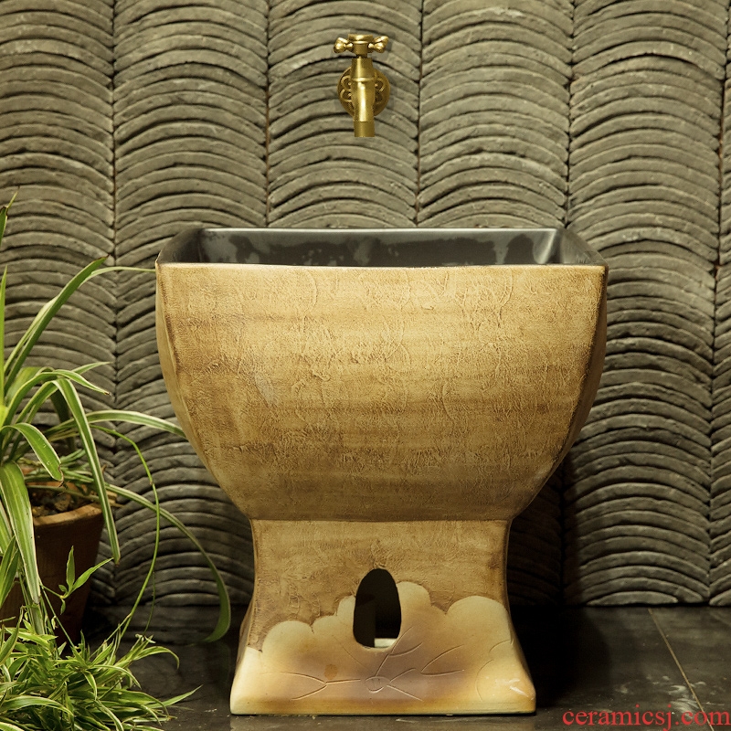 M beautiful ceramic art basin mop mop pool ChiFangYuan one-piece mop pool 42 cm diameter Indus