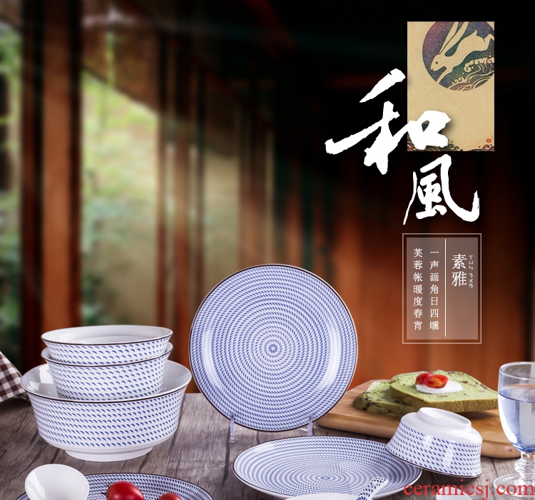 Dishes suit household jingdezhen ceramic bone China Japanese dishes feng creativity tableware suit small and pure and fresh combination