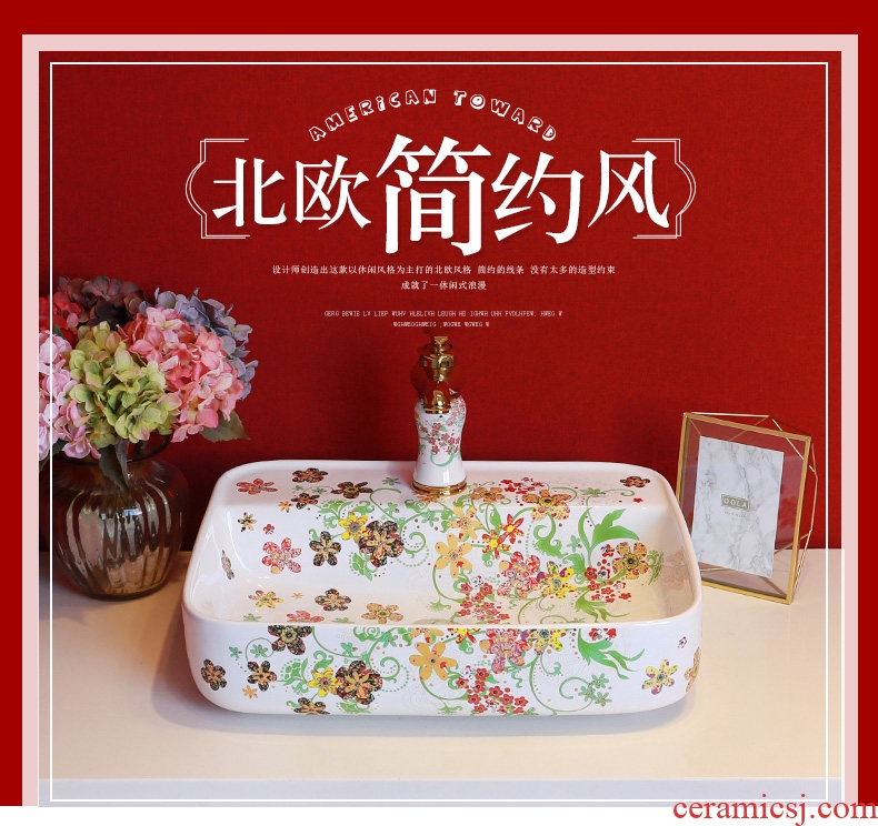 Million birds basin art ceramic lavabo stage lavatory basin rural wind wash basin bathroom basin