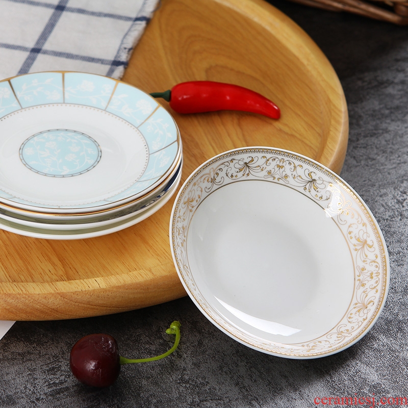 Jingdezhen ceramic flavour dish household creative little dish dish vinegar sauce dish snacks disc 4 inches round food dishes