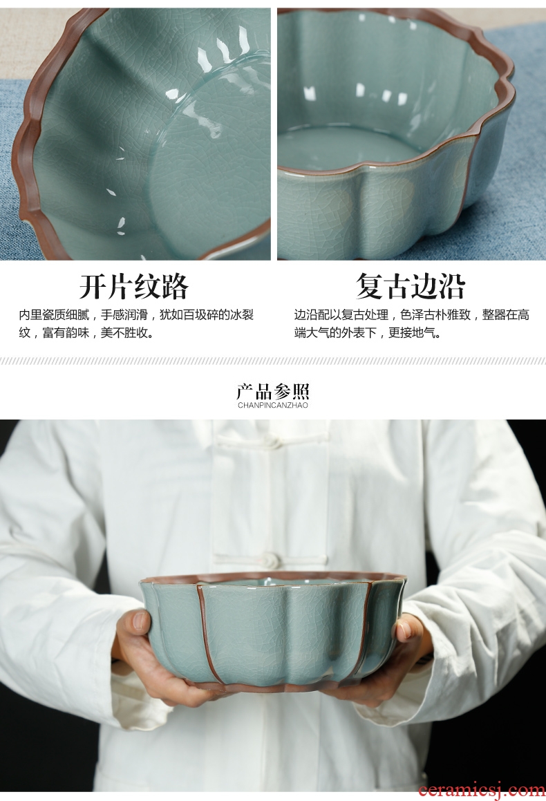 Bin, large ceramic tea wash your writing brush washer creative tea accessories kung fu tea cups copy elder brother kiln is when a flower pot