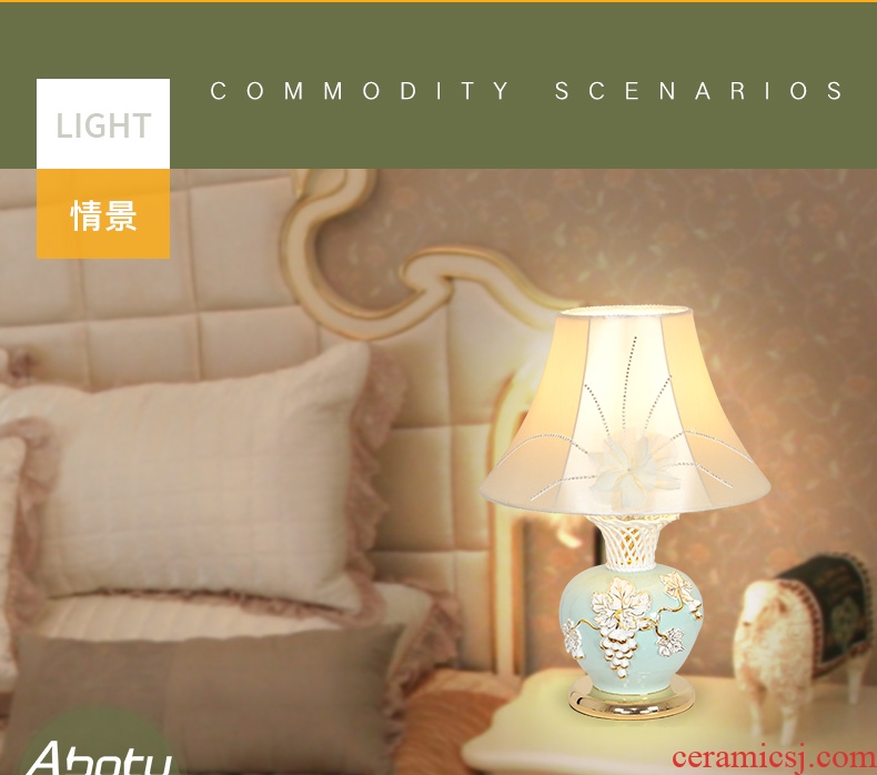 Ceramic lamp LED lamp of bedroom the head of a bed creative contracted sitting room decorate the study personality T239 warm light lamp