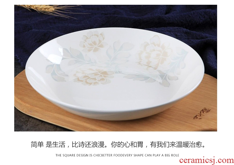 Jingdezhen ceramics from home dishes suit bone porcelain pot dish combination supporting Chinese style rainbow noodle bowl bowl soup bowl