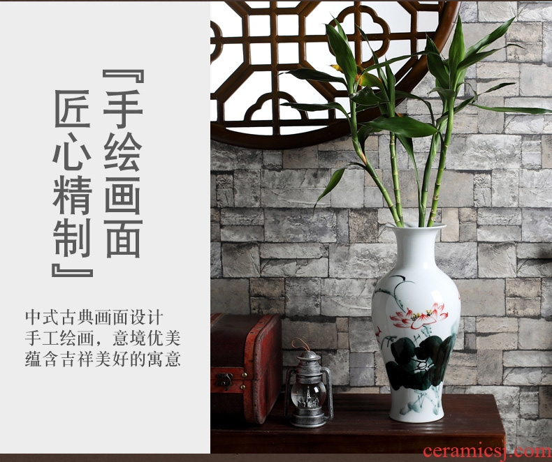 Jingdezhen ceramics by hand the glass vase furnishing articles dried flower arranging flowers sitting room lucky bamboo home home decorations