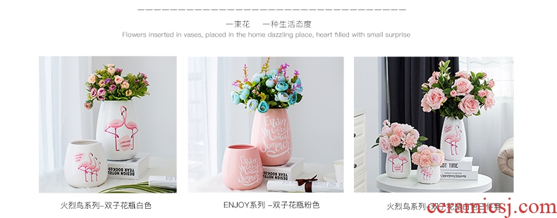 Like a flower contracted household ceramic vases, small pure and fresh and dried flowers flower arrangement sitting room creative ins wind decorative furnishing articles