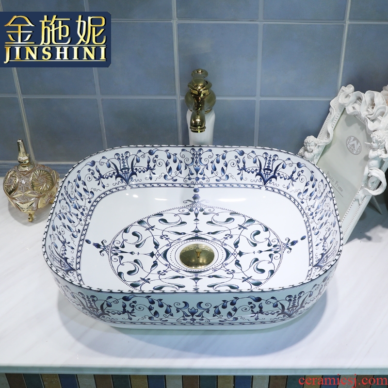 Table plate oval ceramic lavabo stage basin of Chinese style restoring ancient ways art basin toilet lavatory basin